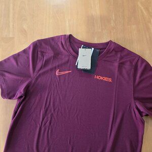 Virginia Tech Hokies Men's Nike Dri Fit Sideline Coaches Tee UPF Size Large NWT